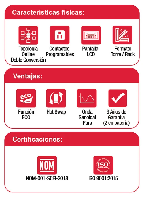 No Break UPS Online Doble Conversión 10015 OL USB/R