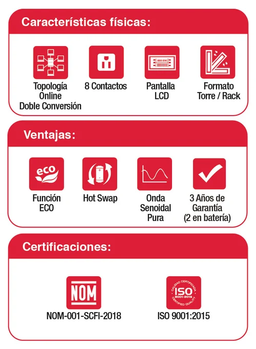 Reguladores de No Break UPS Online Doble Conversión 20015 OL USB/R