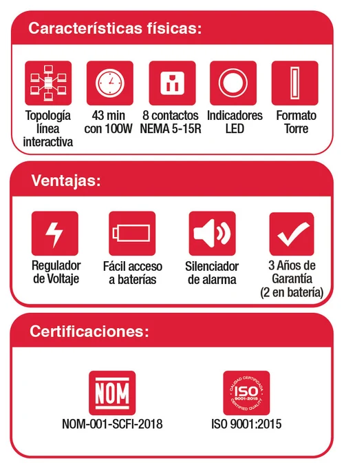 No Break UPS Interactivo Onda Senoidal 10017 USB/R