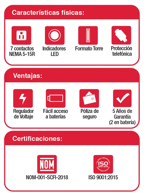 No Break UPS Interactivo Onda Cuasisenoidal 13507 USB/R