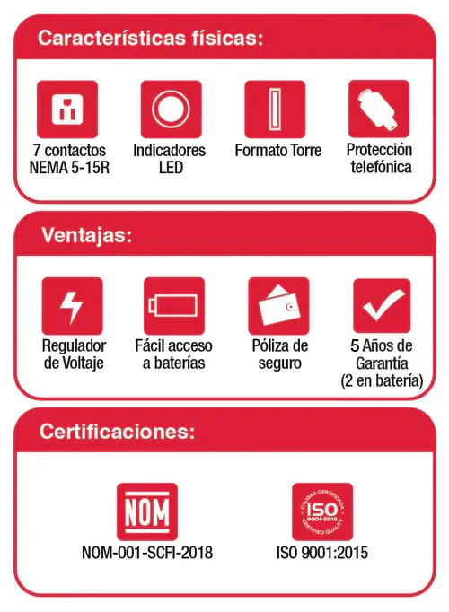 No Break UPS Interactivo Onda Cuasisenoidal 15007 USB/R
