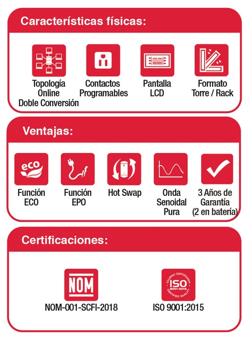 No Break UPS Online Doble Conversión 30015 OL USB/R
